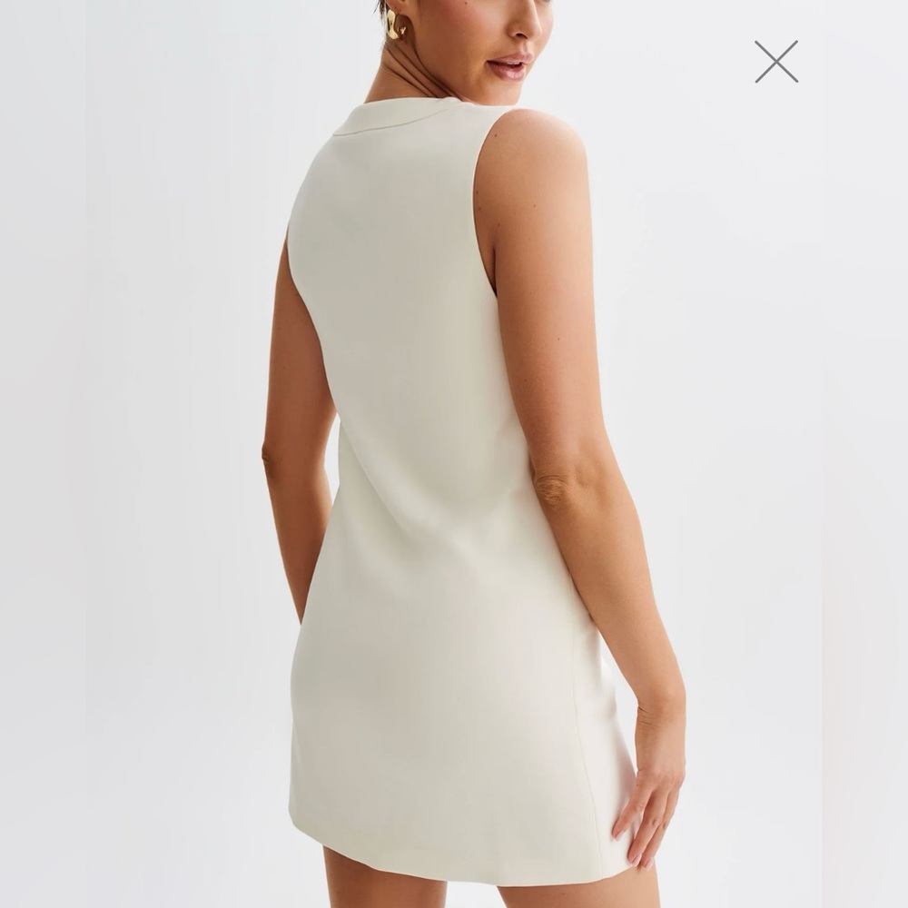 NWT MESHKI FLORENTINA SLEEVELESS SUITING MINI DRESS IVORY - S - Picture 4 of 7